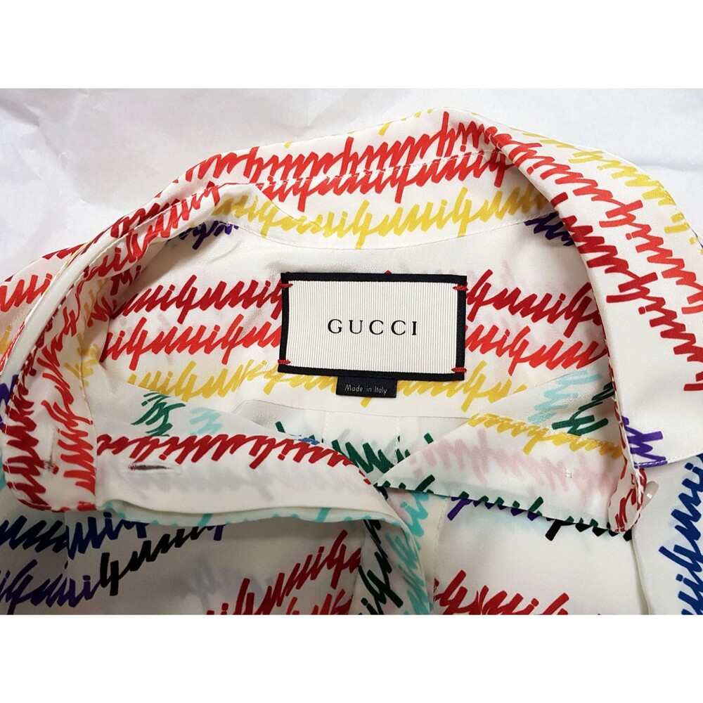 GUCCI Bow printed silk shirt, IT 40, IS 4, NWT - Picture 4 of 12